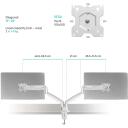 Onkron monitors, G200-W, 13-32 collas, 1-9 kg (x2), VESA 75x75, 100x100 mm, slīpums -90&deg; līdz +45&deg;, pagrieziens 180&deg;
