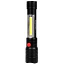 Esperanza Apate Melna Rokas lukturis LED EOT069, 17cm, 180g, 3W, 2500lm, 2 lampas, ūdensizturīgs, zoom, noņemama siksna