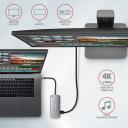 Axagon USB keskjaam HMC-6M2 6in1, 2x USB-A, 1x USB-C PD, 1x HDMI 4K, 1x RJ-45, 18 cm kaabel