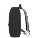 Rivacase Kuprinė 7563BLACK, 15.6", 1 skyrius, 1 priekinė ki&scaron;enė, USB prievadas, pelė įtraukta