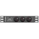 Lanberg Toitejaotusseade PDU 10" 1U PDU-03E-0200-BK, 2m, 16A, 230V, 3x E pesa, &uuml;lekoormuse kaitse, must