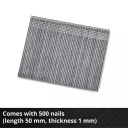 Bezvadu naglotājs FIXETTO 18/50 N, EINHELL, 4257795, 60 triecieni/min, 15-50 mm naglas, 500 naglu komplektā