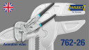 Grip pliers wrench, HAZET, 762-12, 125 mm, 26 mm clamping range, ergonomic design