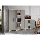 Skapis Linear Wood Tall Cabinet KETER 29210299 68x39x173cm gai&scaron;i bē&scaron;s/gai&scaron;i pelēks