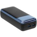 Rivacase Power Bank VA1080, 30000mAh, 65W, LCD, 2xUSB-A, 2xUSB-C, Литий-полимер, черный/синий