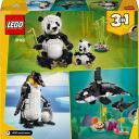 Lego Konstruktors 3in1 Savvaļas dzīvnieki: Pandu ģimene 31165, 626 gab., Dzīvnieki, Plastmasa, 8 g., 626