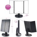 Rio Kokkuvolditav LED meigikpeegel MMFD-EU/1,6, 2x/3x, USB 5V, 180&deg; p&ouml;&ouml;ratav, puutetundlik aktiveerimine
