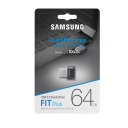 USB flash drive 64 GB USB 3.1 up to ~300 MB s read compact Fit Plus MUF-64AB/APC Black Silver Samsung