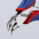 Elektronikas knaibles ar spoguļa apdari, Knipex, 35 42 115 SB, 115 mm, 45&deg; leņķis, daudzkomponentu rokturi