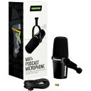 Shure MV7+-K, lekciju/vokālo mikrofonu, 1xXLR, USB-C, 50-16000Hz, 1.78mV/Pa, 573.5g, metāla korpuss