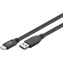 Goobay Sinhronizācijas un uzlādes ātrums 73141, 3 m, 15 W, USB-C, USB 3.0 A tipa (vīrie&scaron;u), melns