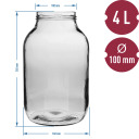 4 L purk musta keeratava kaanega &Oslash;100 BROWIN 133409, klaas, 4.0 L, 16x16x26.5 cm