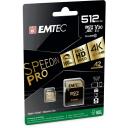 Emtec microSDXC 512GB UHS-I U3 V30 SpeedIN Pro ECMSDM512GXC10SP, 512GB, 100MB/s, UHS-I, V30, A1, A2