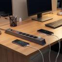 Hawk Удлинитель HWPS501GY, 1,5m, 5, 2xUSB, 20W, 545J, 16A, E/F, выключатель, заземление