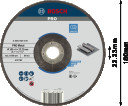 Slīpē&scaron;anas ripa 180X22X6 mm, metālam, Lielām leņķa slīpma&scaron;īnām ar fiksācijas uzgriezni PRO METAL SLĪPRIPA, 2608600315, BOSCH