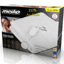 Elektriskā apsildāmā sega 1 personai 4 temperatūras līmeņi mazgājama ar pulti 60 W poliesters balta 80 × 150 cm MS7419 Mesko