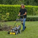 Zāles pļāvējs ar pašaizsardzību, POWERPLUS, POWXG60260, 150 cc, 460 mm pļaušanas platums, elektriskais starts, 7 augstuma regulēšanas līmeņi.