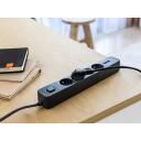 Tracer Pagarinātājs TRALIS47685, 5m, 4 rozetes, 3x USB A, grafīta, slēdzis, zemējums