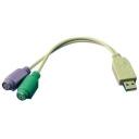 Logilink Adapteris no USB uz PS/2 x2 :., AU0004A, 0.2 m, USB M, 2x Mini DIN 6 kontakti FM