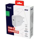 Trust laadija Maxo 25138 45W, 100-240V, 20V, 1x USB Type-C, 2m toitekaabel, &uuml;lekoormuse kaitse