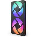 Nzxt Korpuse ventilaator RF-U24HF-B1, 2400 RPM, 75.12 cfm, 3.3 mmH2O, 8 RGB LED, must