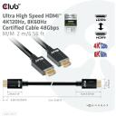 Club3D HDMI кабель CAC-1372, 2 м, 48 Гбит/с, 10K 120Hz, 3D, золотые контакты, черный