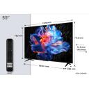 Tcl televizorius 55P69K 55" 4K Ultra HD, 3840 x 2160, LED, Smart TV, Google TV, Dolby Audio, 3 HDMI, 1 USB