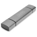 Digitus m&auml;lukaardi lugeja DA-70886, 1xUSB 3.0, 1xUSB-C, 1xSD, 1xMicroSD, 5Gbps, 480Mbps, alumiinium, hall