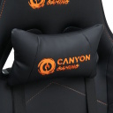 Gaming chair with RGB lighting and remote control 90&deg;&ndash;180&deg; adjustable backrest head and lumbar pillows up to 150 kg Irida RGBCH03 Black CNS-RGBCH03 CANYON
