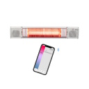 Elektrinis infraraudonųjų spindulių terasos &scaron;ildytuvas su Bluetooth kolonėlėmis ir LED ap&scaron;vietimu 2000W IP65 Heat and Beat White Eurom
