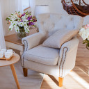 Krēsls HOLMES 79x85xH98cm, materiāls: audums, krāsa: bē&scaron;s 20182 Allit