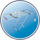 Vileda riidekuivati 157235, 20m, alumiinium, 61cm, 5cm, 132cm, 187cm, valge, ratastega, kokkupandav