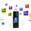 Adata USB m&auml;lupulk AUV320-128G-RBKBL 128 GB, USB Type-A, USB 3.2 Gen 1, must, sinine, libisev