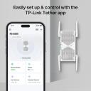 TP-LINK BE6500 kahefrekventsusega Wi-Fi 7 signaali kordaja RE405BE, 2,4 GHz, 5 GHz, 688/5764 Mbit/s, Ethernet LAN (RJ-45) pordid 1