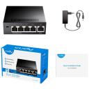 Cudy GS105, galda komutators, GS105, 5x10/100/1000Mbps, 10Gb/s, nepārvaldāms, VLAN, 1MB, 7.44Mpps