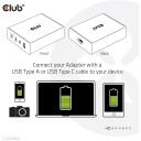 Club3D зарядное устройство CAC-1906 132W, 3 USB Type-C, 1 USB Type-A, 100-240V, PD 3.0, защита от перегрузки и короткого замыкания