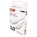 Emos USB кабель SM7015W, 1м, белый, 2.0, 27W, 3A, 480Mbit/s, PVC, сертифицированный MFi, для зарядки/передачи данных