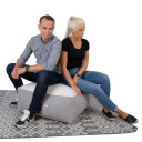 Pufs LAMB BAG 80x80xH30cm, balts/gaiši pelēks P0066323