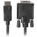 Lanberg kaabel DisplayPort - DVI-D M/M 3m must, 3m, DisplayPort isane, DVI-D 24pin isane