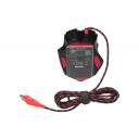 A4Tech optiskā pele V7m A4TMYS43940, 3200DPI, 8 pogas, 1.8m vads, USB, 1000Hz, sarkana apgaismojums, spēļu pielietojums