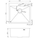 Ab Kraanika NT 9134511, 540x510mm, 220mm, 110mm, roostevaba teras, satiin, sifooniga