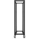 Lanberg Open rack 42U OR01-6042-B, 2118x600x1000mm, 600kg, 39.5kg, 4 vertikaalset riba, statiiv, M6 kruvid, piduridega rattad