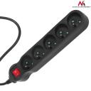 Maclean pikendus MCE185, 5 m, 2300 W, 5 AC pesa, must, laste kaitse, l&uuml;liti