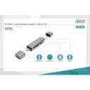 Digitus m&auml;lukaardi lugeja DA-70886, 1xUSB 3.0, 1xUSB-C, 1xSD, 1xMicroSD, 5Gbps, 480Mbps, alumiinium, hall