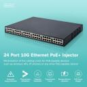 Digitus PoE inžektors DN-95117, 370 W, 24 x RJ-45, AC 100-240 V, 19" - 1U, melns