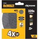 Dewalt 125mm DTM8562-QZ Tinklinis &scaron;vitrinis popierius, 320G, 5 vnt., Pilkas, Be CE, 0.2 cm storio