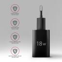 Axagon зарядное устройство ACU-QC18 18W 1&times; USB-A QC 3.0, Входное напряжение 100-240V, Защита питания, Черный