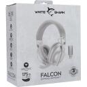 White Shark Belaidės žaidimų ausinės FALCON WHITE/GREY, 175g, 40mm, 121dB, 30&Omega;, 20-20000Hz, 2 garsiakalbiai, 1.5m laidas