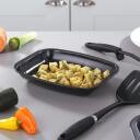 Russell Hobbs Cepe&scaron;pannu komplekts CW20701EU, 38cm, 35cm, 26cm, oglekļa tērauds, melna, taisnstūri