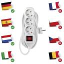 Emos Ilgintuvas P1325R, 5m, 3&times;2P+PE, PVC, 3680W, su jungikliu, vaikų apsauga